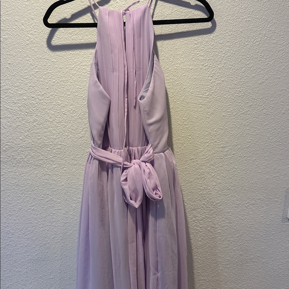 Azazie - Elegant Lavender Pleated Dress - Picture 3 of 3